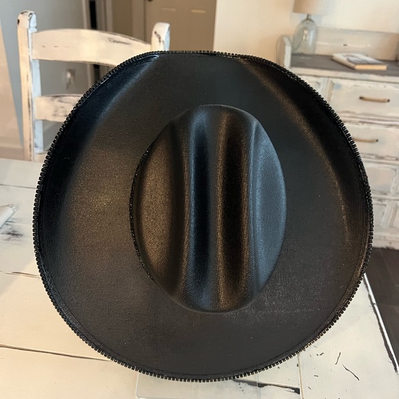Custom canvas, cowboy hat with rhinestones size medium. Fits 6 7/8 -7 1/8 - Picture 2 of 4